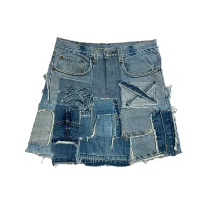 Zasta Studio Women's Shredded Couture Denim Short Skirt C