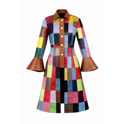 Zasta Studio Women's The Queen Of Hearts Italian Leather Trench Coat B In Multi