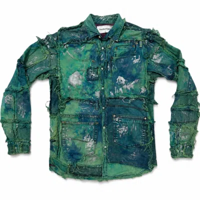Zasta Studio Women's Wearable Ruins Shredded Denim Colored Shirt A