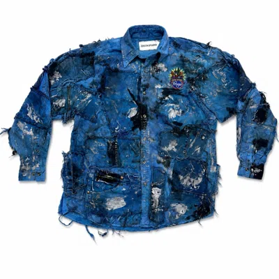 Zasta Studio Women's Wearable Ruins Shredded Denim Colored Shirt F