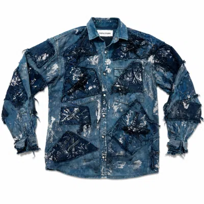 Zasta Studio Women's Wearable Ruins Shredded Denim Colored Shirt G