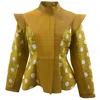 Zasta Studio Women's Yellow / Orange Arion Yellow Blazer Leather Jacket In Yellow/orange