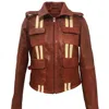 Zasta Studio Men's Yellow / Orange Brick Classic Multipocket Leather Jacket In Yellow/orange