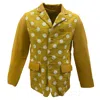 Shop Zasta Studio Yellow / Orange Polka Cosmopolitan  - Mens - Yellow & Orange Blazer Leather Jacket In Yellow/orange