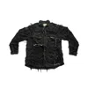 Zasta Studio Men's Black Shred Couture Denim Shirt New B In Black