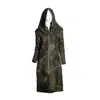 Zasta Studio Men's Green The Knight Italian Leather Long Coat Jacket With Hoodie