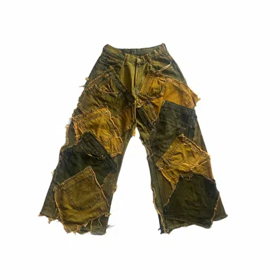 Zasta Studio Shred Couture Denim Jeans New B In Green