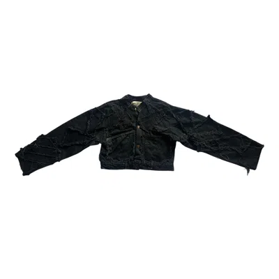 Zasta Studio Women's Black Shred Couture Denim Shirt New I In Pattern