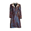 Zasta Studio Women's Blue / Brown / Gold The Sorcerer Italian Leather Long Coat