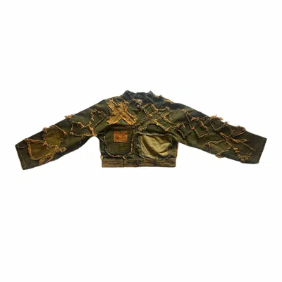 Zasta Studio Women's Shred Couture Denim Shirt New J In Green