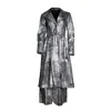 Zasta Studio Women's Silver The Bishop Italian Leather Trench Coat With Pants