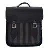 Zatchels Women's Black / Grey Handmade Leather City Backpack - Gothic Striped Grey & Black In Black/grey