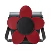 ZATCHELS WOMEN'S BLACK / RED HANDMADE LEATHER DAISY BARREL BAG - POPPY - RED