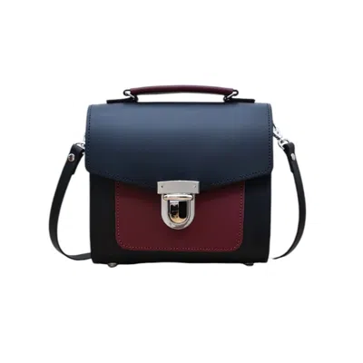 Zatchels Women's Black / Red Handmade Leather Two Tone Sugarcube Handbag - Black & Oxblood In Black/red