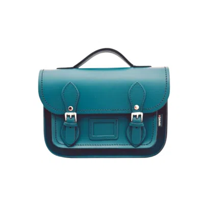 Zatchels Women's Blue Leather Midi Satchel - Teal