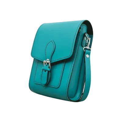 Zatchels Women's Green Handmade Leather Festival Phone Bag - Teal