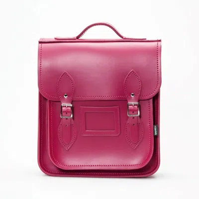 Zatchels Women's Handmade Leather City Backpack Plus - Magenta Pink