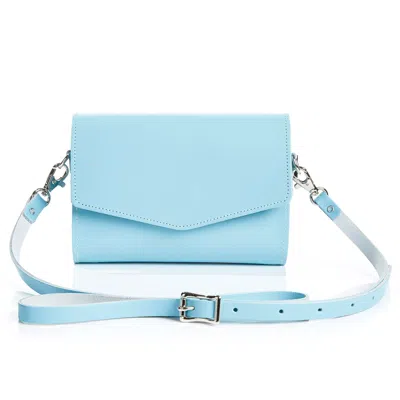 Zatchels Women's Handmade Leather Clutch Bag - Pastel Baby Blue