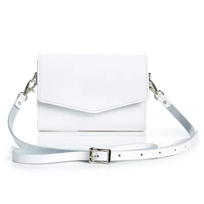 Zatchels Women's Handmade Leather Clutch Bag - White