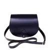 Zatchels Women's Handmade Leather Small Saddle Bag - Navy Blue