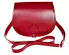 Zatchels Women's Handmade Leather Small Saddle Bag - Red In Red