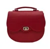 Zatchels Women's Handmade Leather Twist Lock Saddle Bag - Red In Red