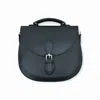 Zatchels Women's Handmade Tannery Leather Saddle Bag - Black In Black