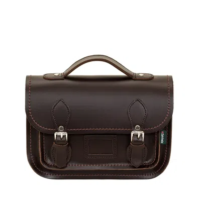 Zatchels Women's Leather Midi Satchel - Dark Brown