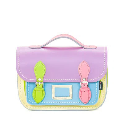 Zatchels Women's Leather Midi Satchel - Pastel Kaleidoscope In Multi