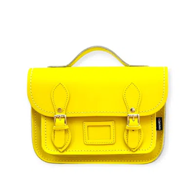 Zatchels Women's Leather Midi Satchel - Pastel Daffodil Yellow