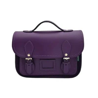 Zatchels Women's Pink / Purple Leather Midi Satchel - Purple In Metallic