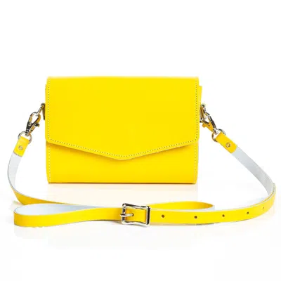 Zatchels Women's Yellow / Orange Handmade Leather Clutch Bag - Pastel Yellow In Yellow/orange