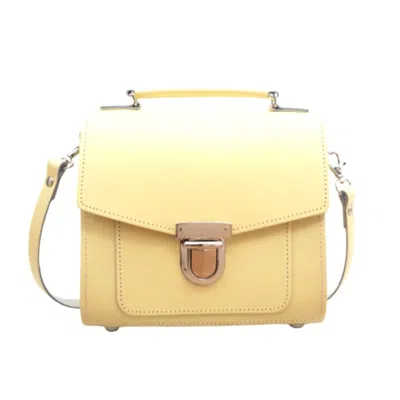 Zatchels Women's Yellow / Orange Handmade Leather Sugarcube Plus- Primrose Yellow In Yellow/orange