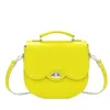Zatchels Women's Yellow / Orange Handmade Leather Twist Lock Saddle Bag - Pastel Daffodil Yellow In Yellow/orange