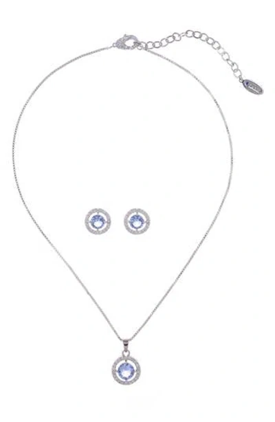 Zaxie By Stefanie Taylor Circle Pendant Necklace & Stud Earrings Set In Silver