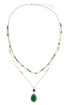 ZAXIE BY STEFANIE TAYLOR CRYSTAL & STONE LAYERED NECKLACE