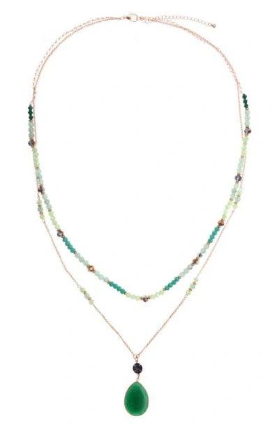Zaxie By Stefanie Taylor Crystal & Stone Layered Necklace In Gold