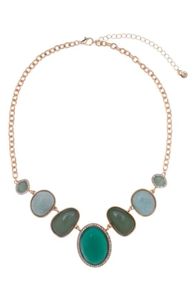 Zaxie By Stefanie Taylor Crystal & Stone Statement Necklace In Gold