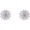 Zaxie By Stefanie Taylor Cubic Zirconia Floral Stud Earrings In Silver