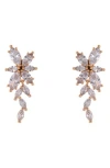 ZAXIE BY STEFANIE TAYLOR ZAXIE BY STEFANIE TAYLOR CUBIC ZIRCONIA FLOWER LINEAR EARRINGS