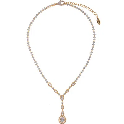 Zaxie By Stefanie Taylor Cubic Zirconia Lariat Necklace In Gold