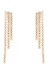 Zaxie By Stefanie Taylor Cubic Zirconia Triple Chain Drop Earrings In Gold