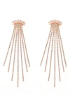 Zaxie By Stefanie Taylor Cz Chandelier Earrings In Gold