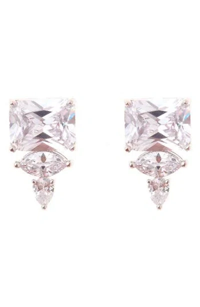 Zaxie By Stefanie Taylor Mixed Cubic Zirconia Stud Earrings In Silver