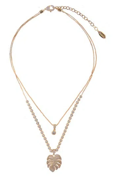 Zaxie By Stefanie Taylor Palm Layered Necklace In Gold