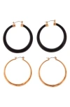 Zaxie By Stefanie Taylor Set Of 2 Hoop Earrings In Gold