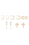 Zaxie By Stefanie Taylor Set Of 5 Earrings Set In Gold
