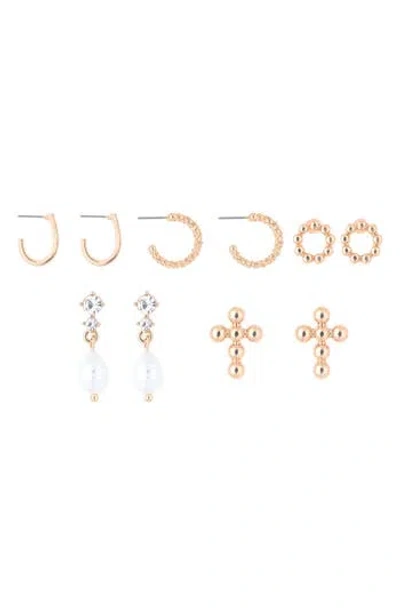 Zaxie By Stefanie Taylor Set Of 5 Earrings Set In Gold