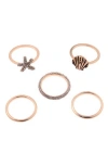 ZAXIE BY STEFANIE TAYLOR ZAXIE BY STEFANIE TAYLOR SET OF 5 SEA STACKING RINGS