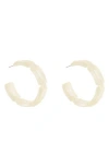 Zaxie By Stefanie Taylor Silv Lucite Hoop Earrings In Ivory